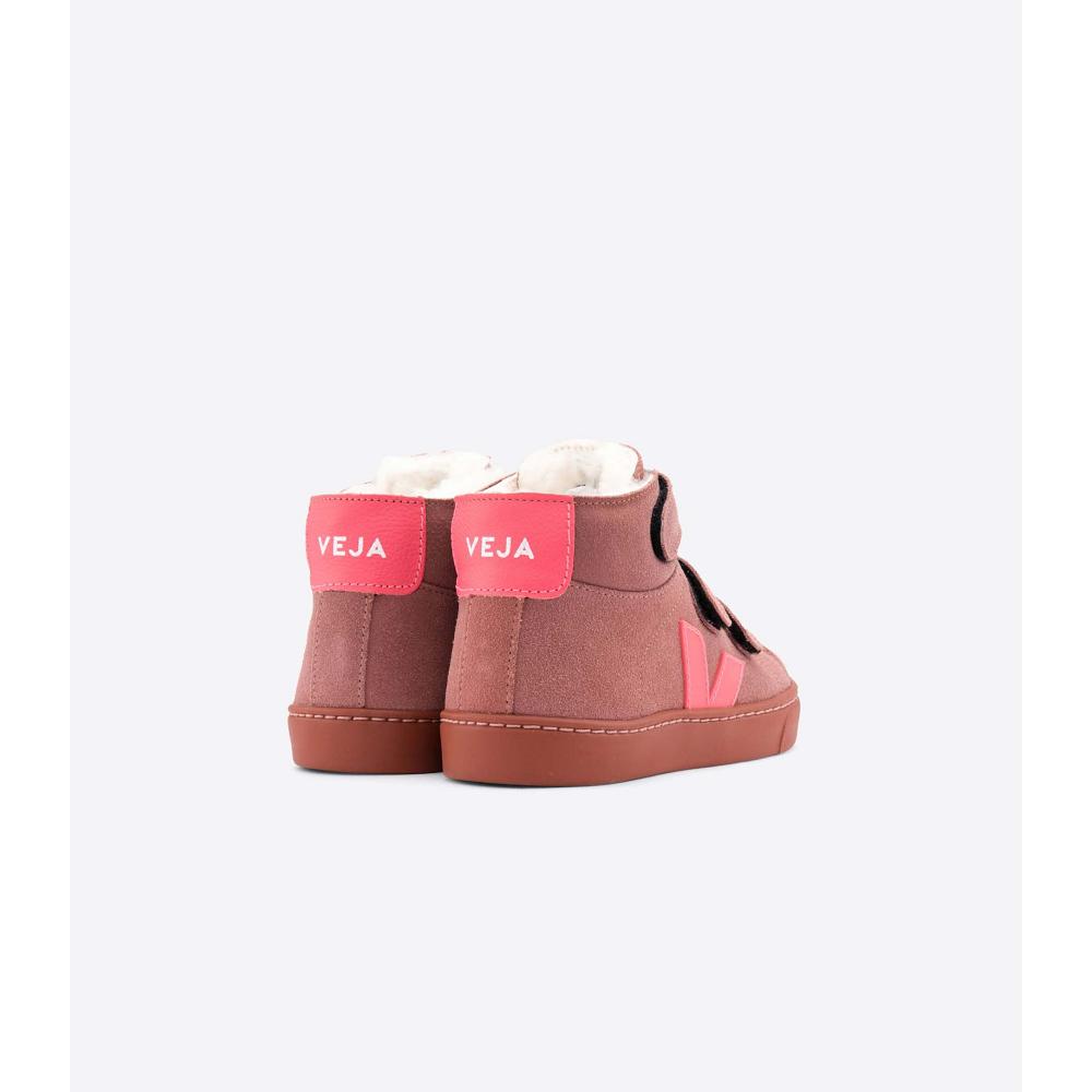 Red Kids' Veja ESPLAR MID FURED SUEDE Shoes | AU 763RVD